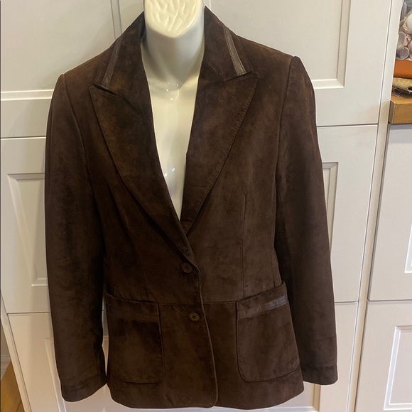 Danier Jackets & Blazers - DANIER Dark Brown Suede long sleeved short Women's Jacket/ Blazer Size Small